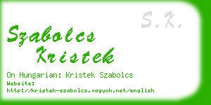 szabolcs kristek business card